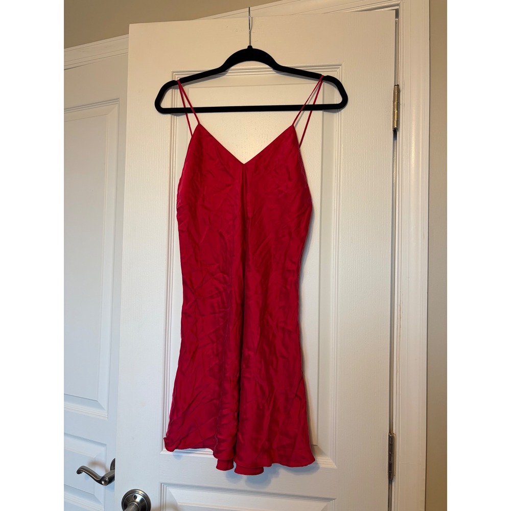 Vintage Victoria's Secret Gold Label 100% Silk Slip Dress Red Y2K 90s S